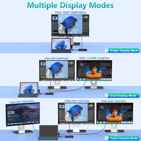 Rocketek Surface Docking Station supports VGA up to 1080p for legacy displays