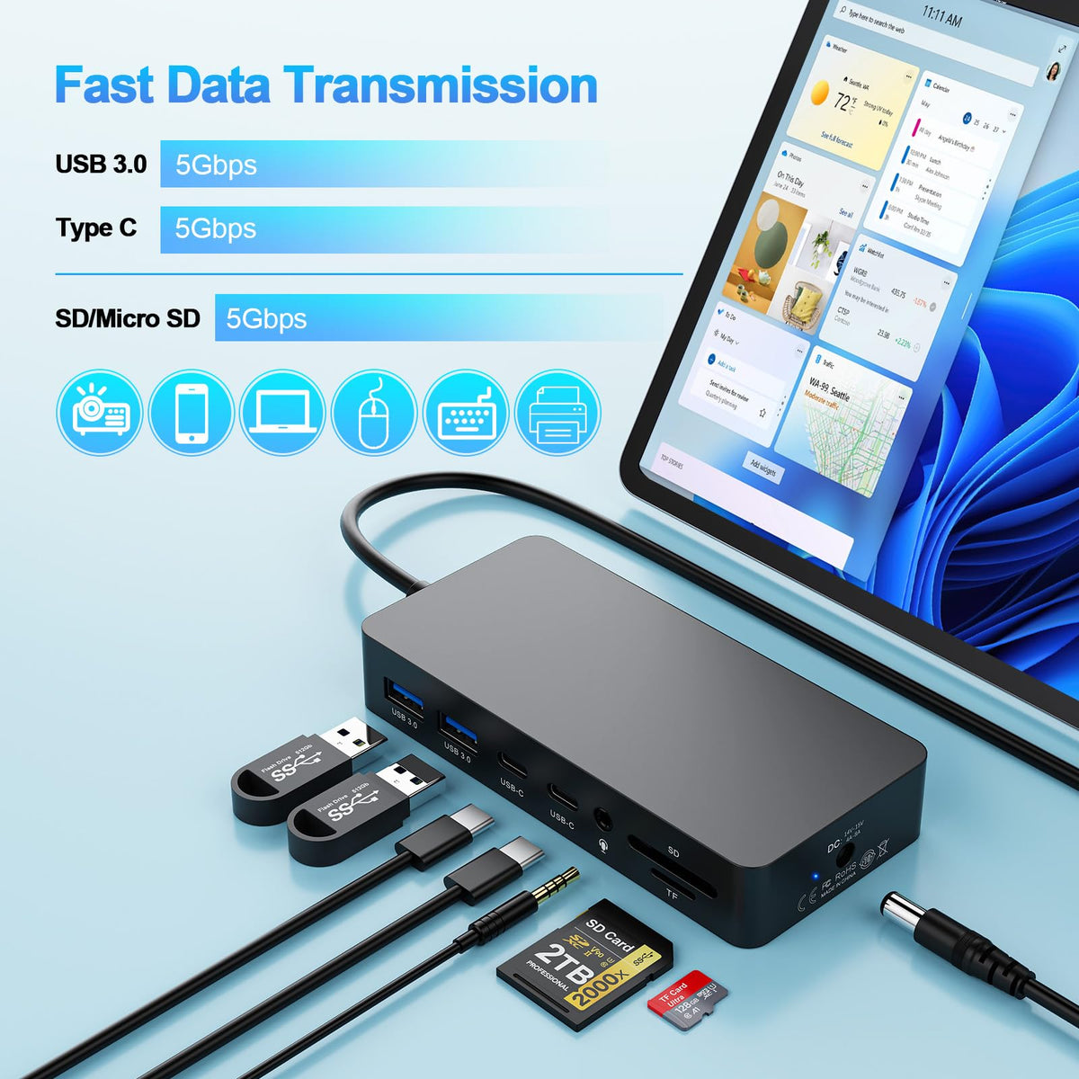 Rocketek Thunderbolt 4 Dock is compatible with many Surface devices.