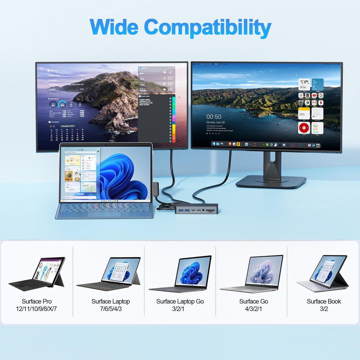 Rocketek dock includes SD and TF slots for quick media transfer.