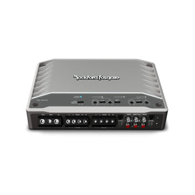 Rockford Fosgate M2-300X4 side profile demonstrates slim footprint for dash installs.