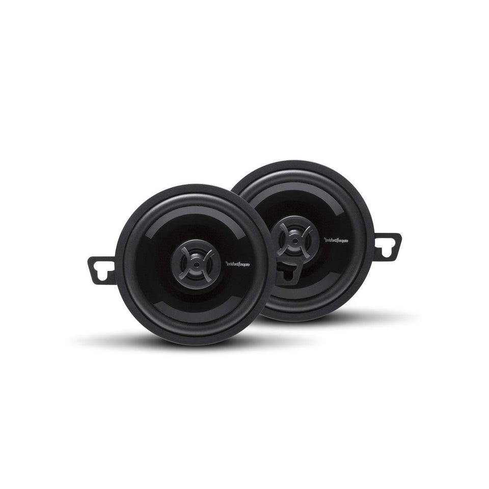Rockford Fosgate P132 front view shows a compact 3.5-inch coaxial speaker for easy factory upgrade.