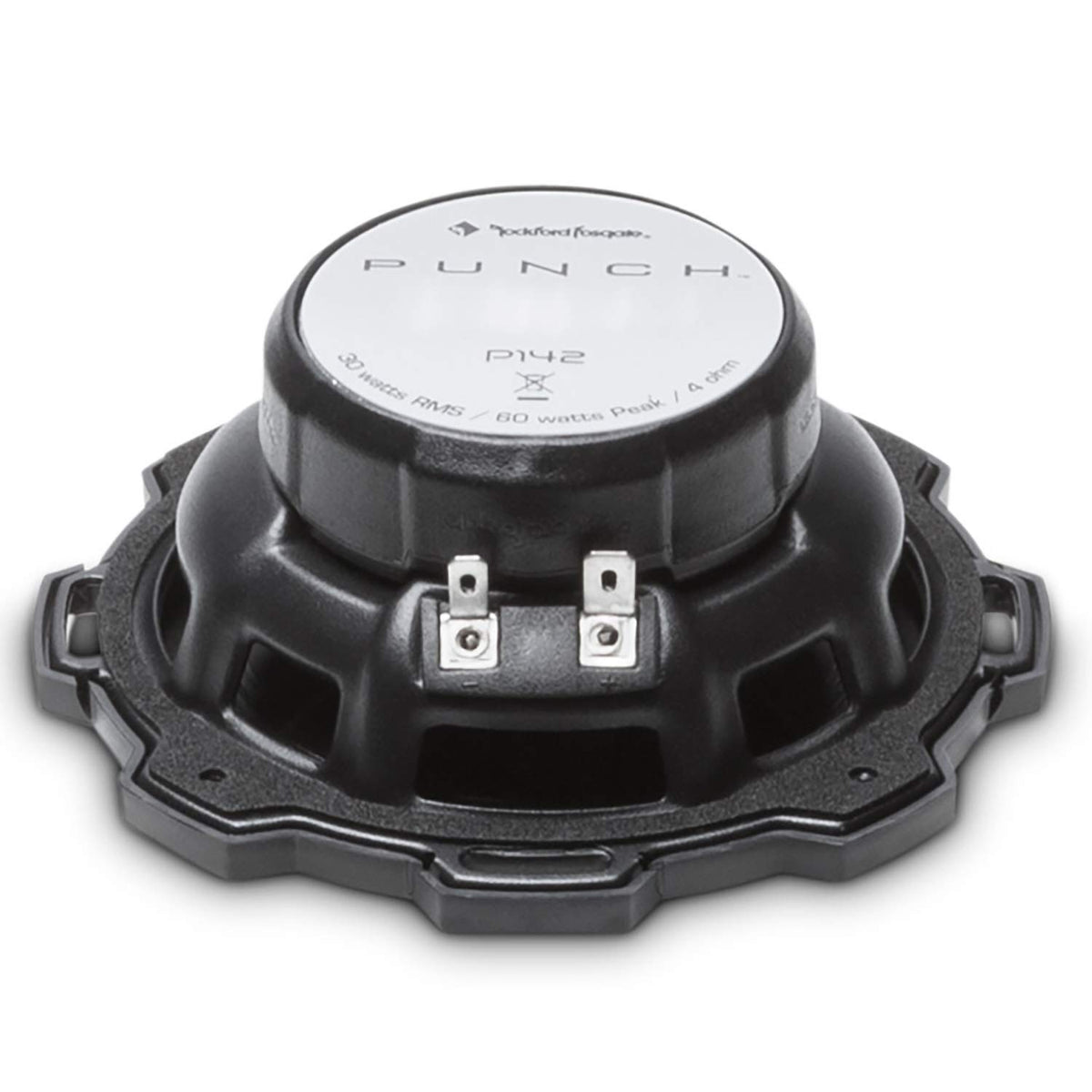 Rockford Fosgate P142 wiring area suggesting simple connections in OEM setups