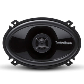 Back view of Rockford Fosgate P1462 showing the connector and cone.