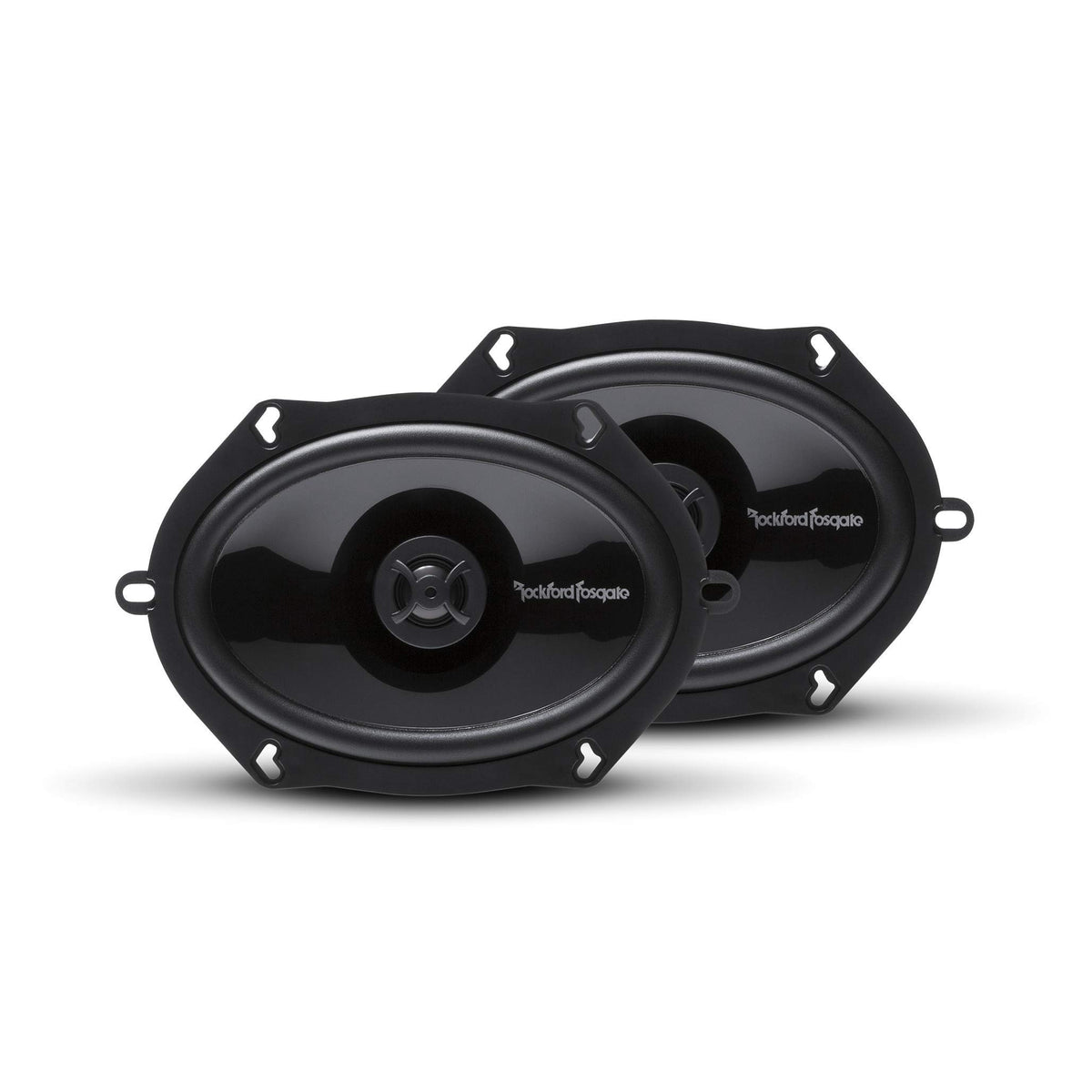 Rockford Fosgate P1572 front view showing compact 5x7 design for easy factory replacement.