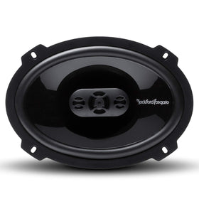 Rockford Fosgate P1694 packaging and hardware include mounting plate for simple install.