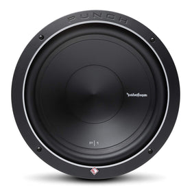 Rockford Fosgate P1S2-12 front view showing rugged build and bass potential