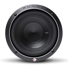 Rockford Fosgate P2D2-8 cone closeup highlighting kevlar-reinforced cone for punchy bass.