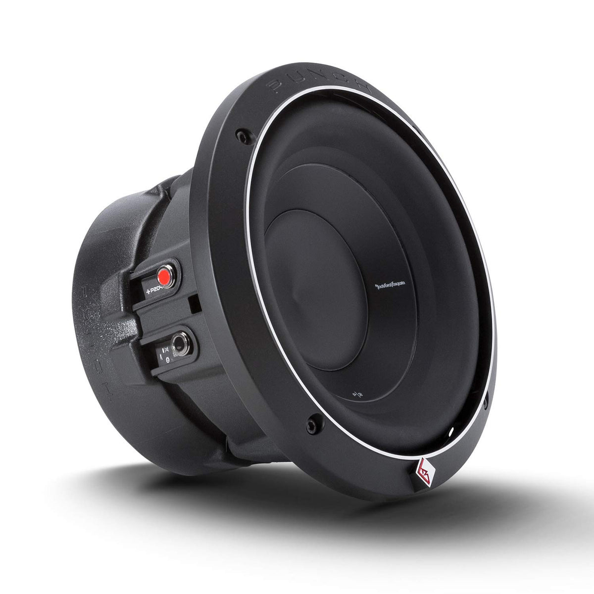 Rockford Fosgate P2D2-8 dual voice coil area enables flexible wiring.