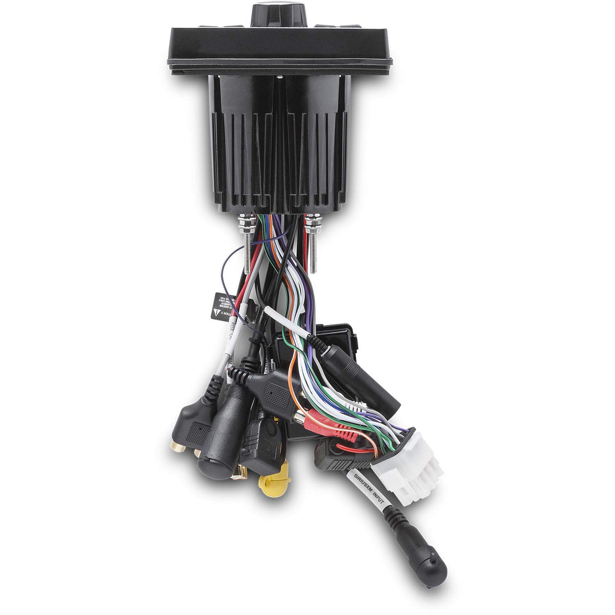 Rockford Fosgate PMX-3 front/rear/sub RCA outputs for flexible wiring.