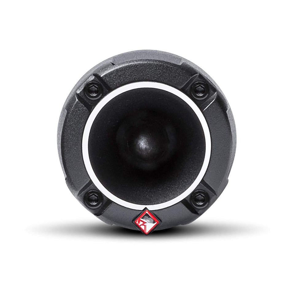 Rockford Fosgate PP4-NT front view showcases compact high-output horn tweeter.