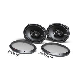 Rockford Fosgate speaker installed with grille for clean factory-like appearance in door panel