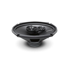 Rockford Fosgate side profile showing 2.85 inch mounting depth, fits shallow factory locations