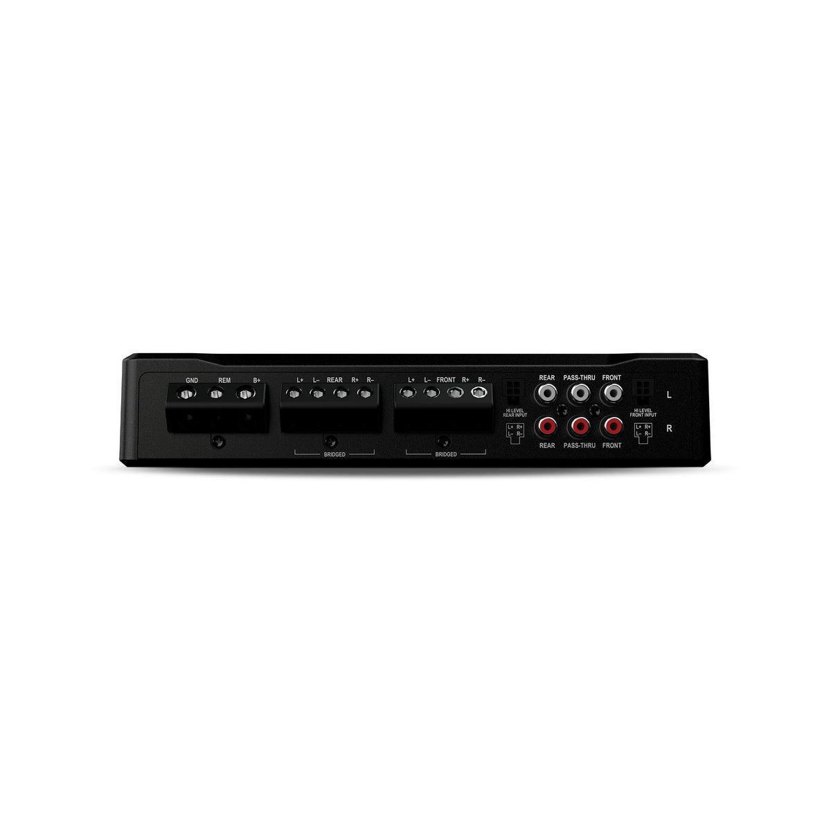 Rockford Fosgate R2-500X4 compact size fits under seat for versatile installations.
