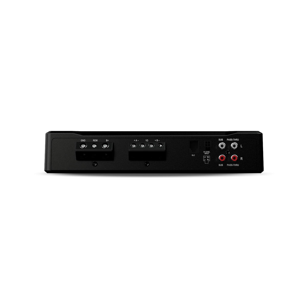 Rockford Fosgate R2-750X1 Prime rear connectors illustrate flexible wiring options