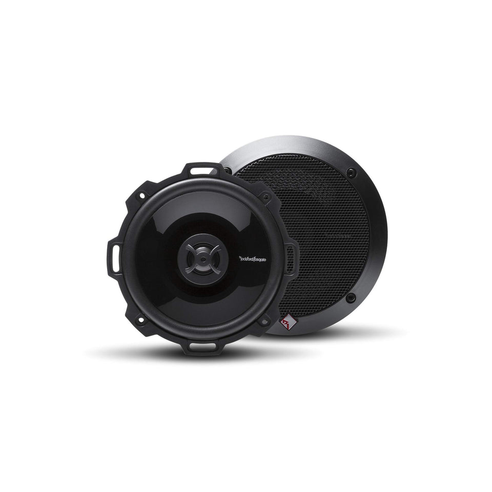 Rockford Fosgate P152 front view shows compact 5.25-inch 2-way coaxial speakers for easy factory replacement