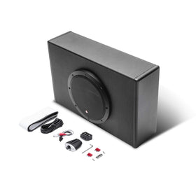 Rockford Fosgate P300-8P front view, compact enclosure ideal for tight spaces.