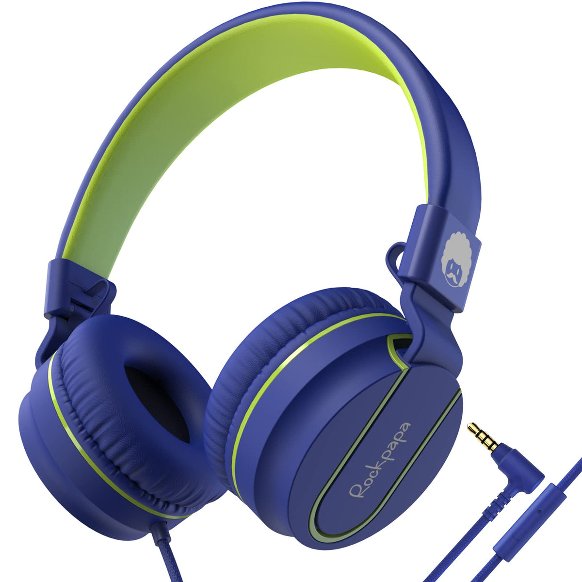 rockpapa 950 front view showing blue-green headphones and clear branding, durable feel