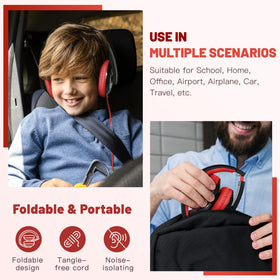 Rockpapa Comfort Kids Headphones 3.5mm plug with 90-degree angle.