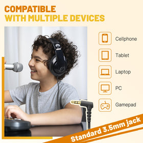 Rockpapa Comfort headphones' 40mm drivers deliver clear sound and rich bass.
