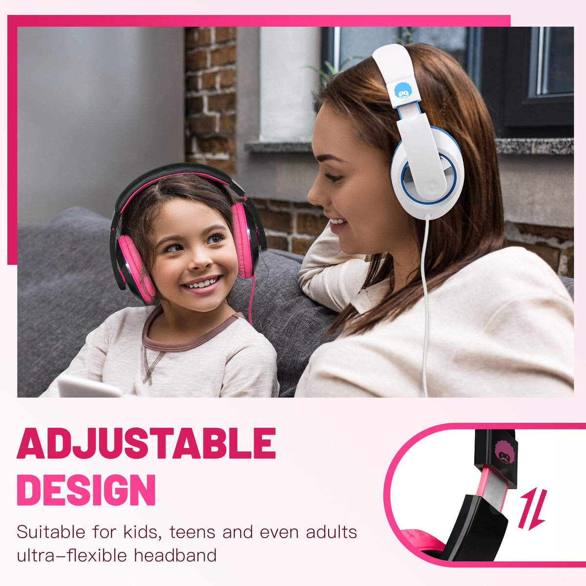 Rockpapa Comfort headphones lightweight headband for kids and teens