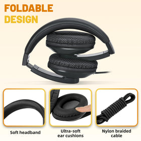 Rockpapa Comfort headphones with soft ear cushions for comfortable, quiet listening.