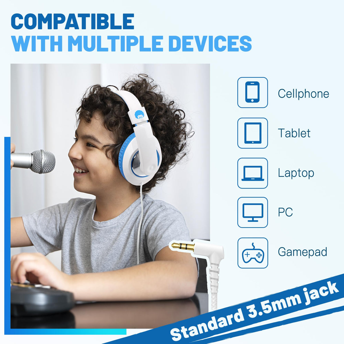 Rockpapa Comfort Kids Headphones with 40mm drivers deliver clear sound with rich bass