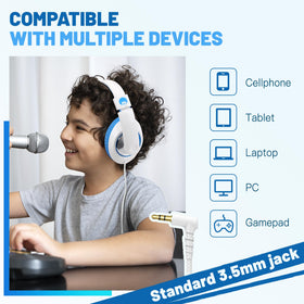 Rockpapa Comfort Kids Headphones with 40mm drivers deliver clear sound with rich bass