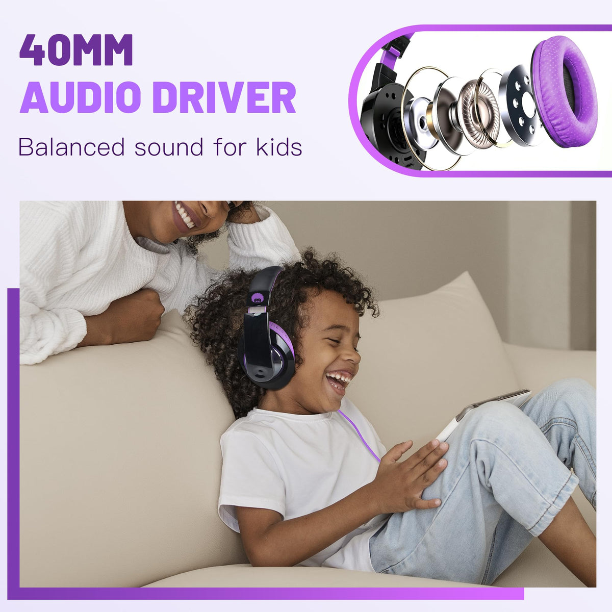 Rockpapa Comfort Kids Headphones classroom-ready for school use