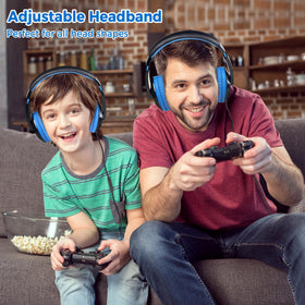 Rockpapa Comfort+ blue headphones add fun color for kids.