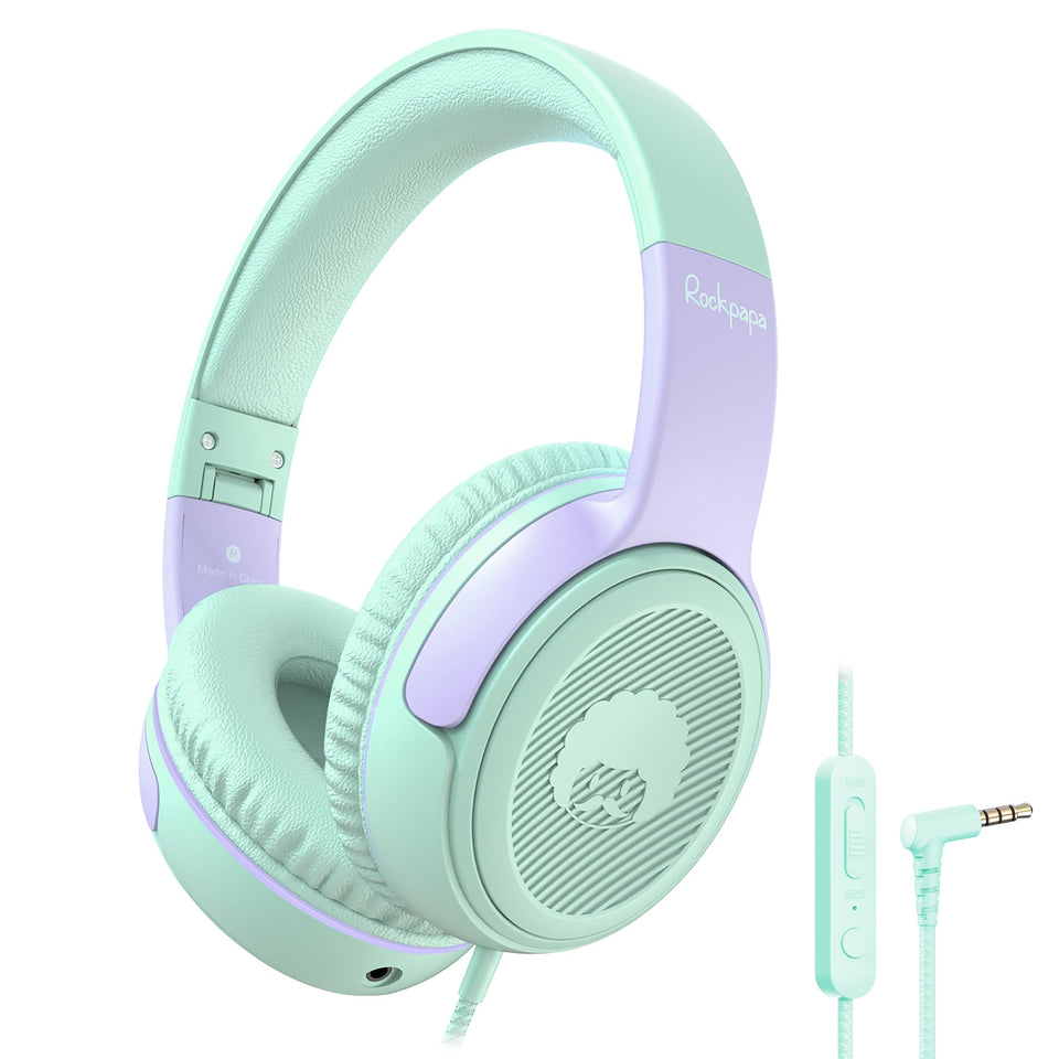 rockpapa front packaging showing headphones and features for clear selection