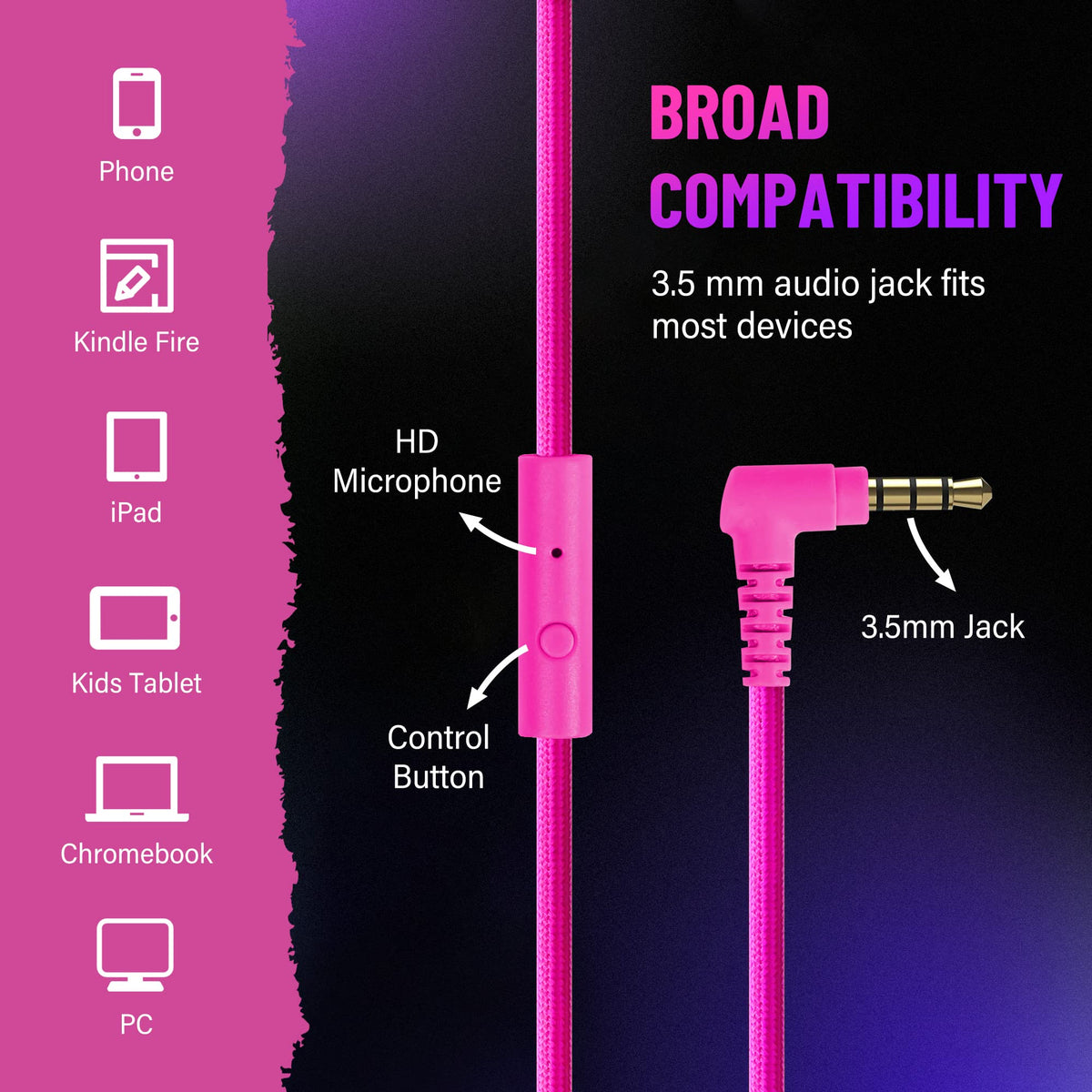 Rockpapa Grade wired headphones with inline microphone for calls and chats