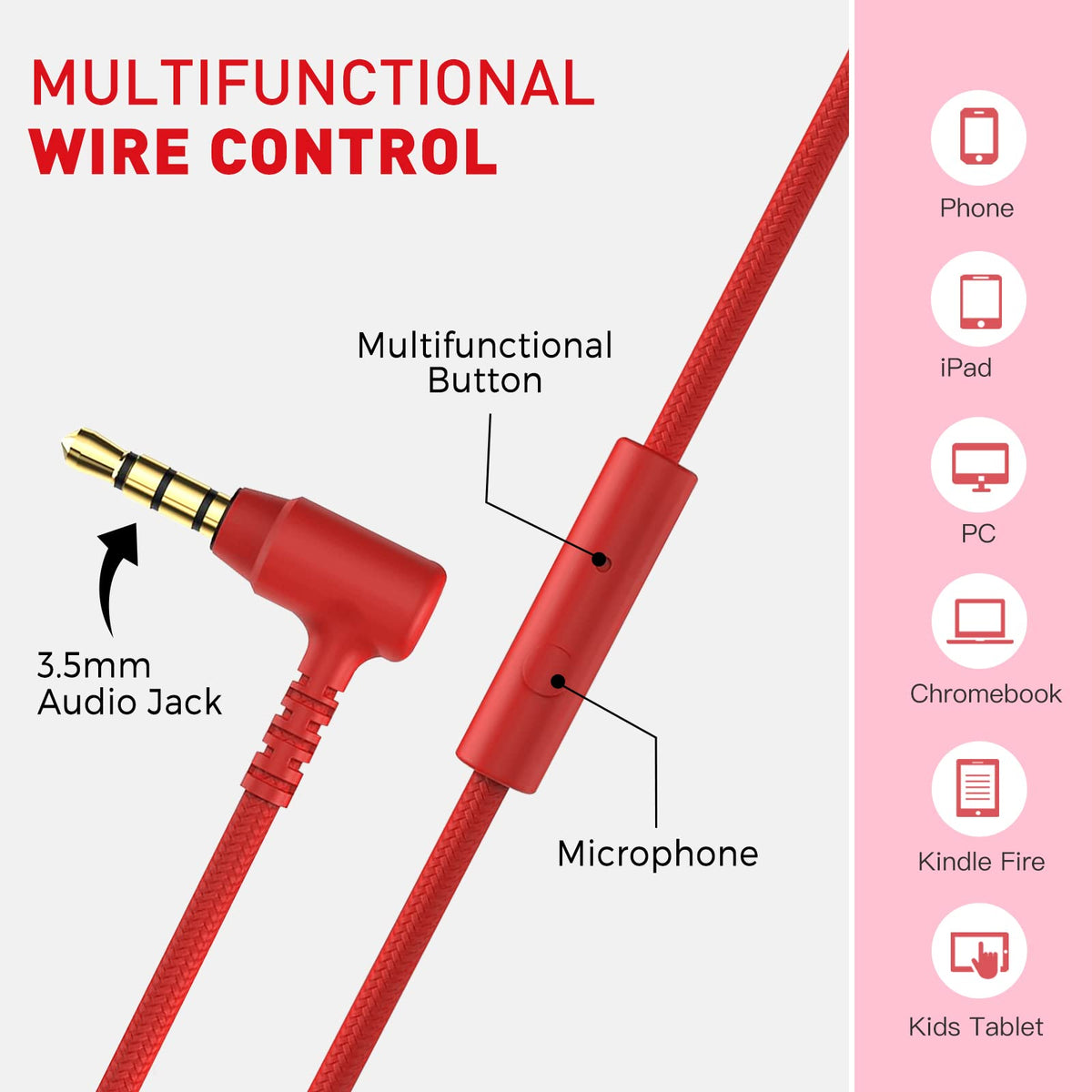 rockpapa inline microphone and 3.5mm plug for clear calls
