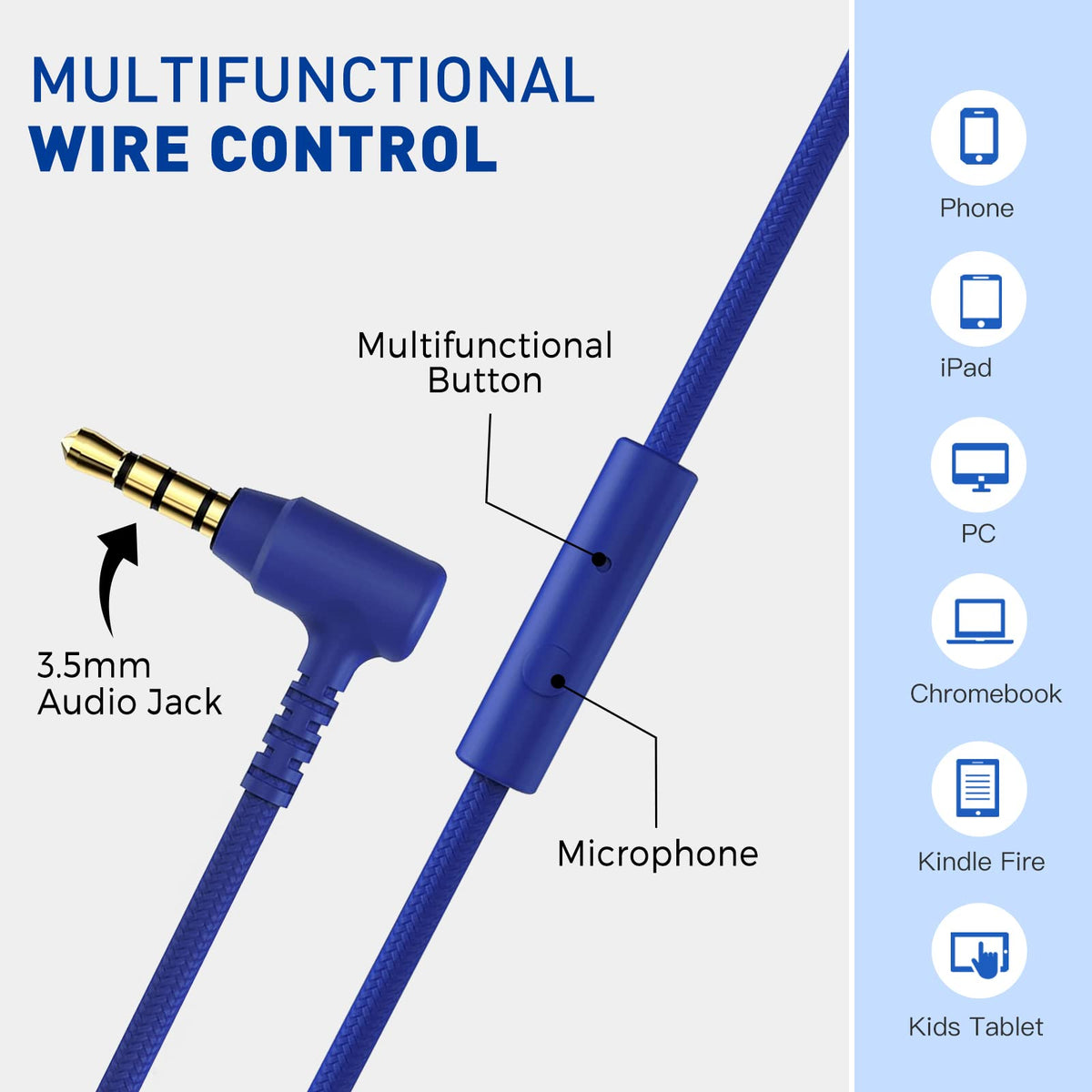 rockpapa inline microphone detail showing call control for online class clarity