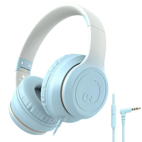 rockpapa L22 front view showing blue earcups and comfortable fit benefit