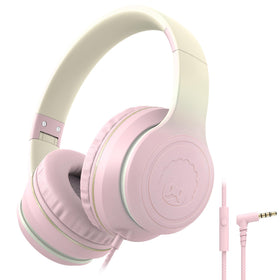 Rockpapa L22 kids headphones foldable pink for easy storage and transport