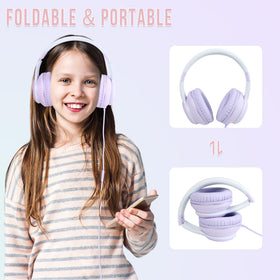 rockpapa L22 headphones for kids durable shell and tangle-free cord