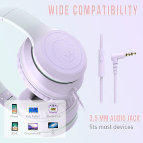 rockpapa L22 headphones for kids inline microphone for calls and music control
