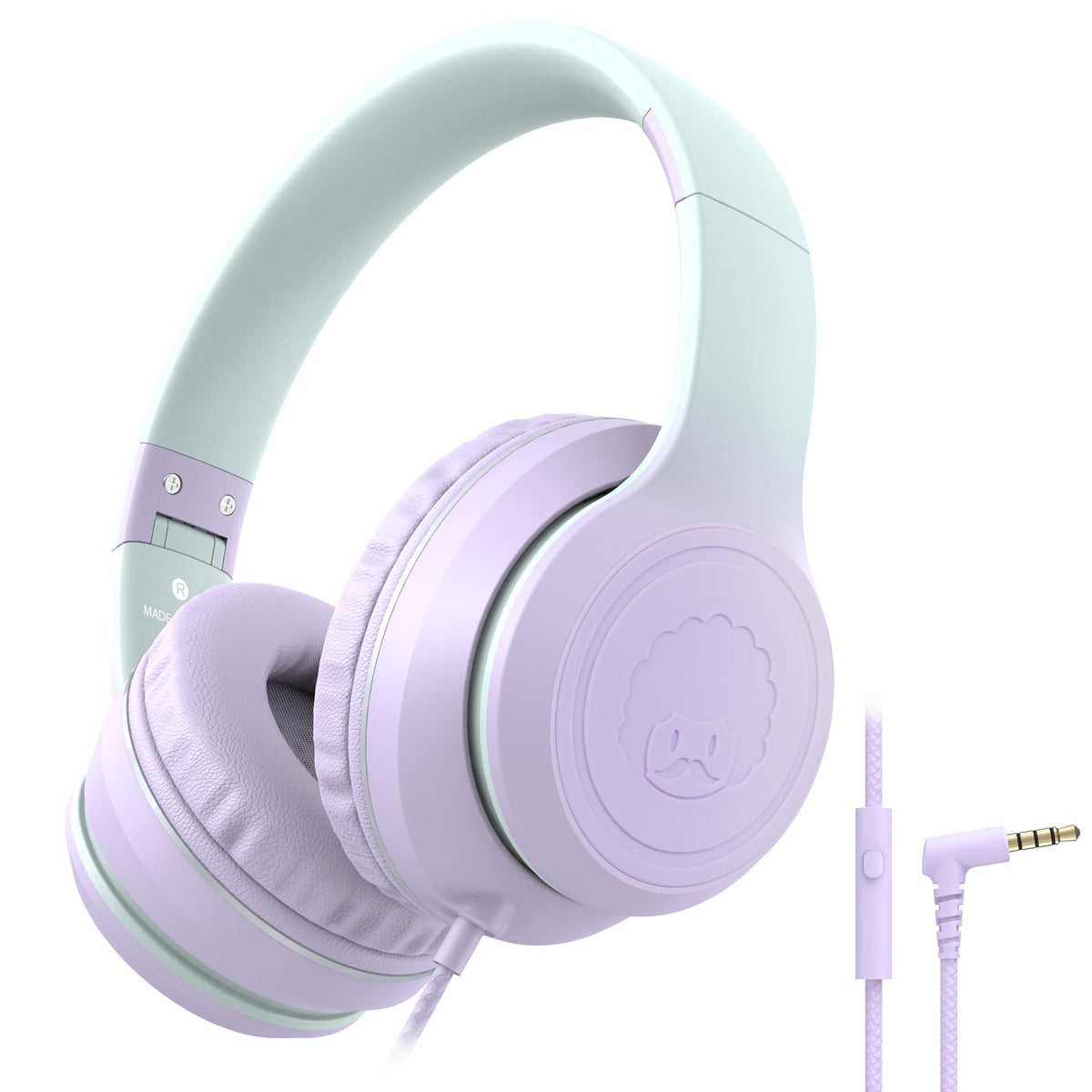 Rockpapa L22 headphones purple foldable design for easy storage and travel.