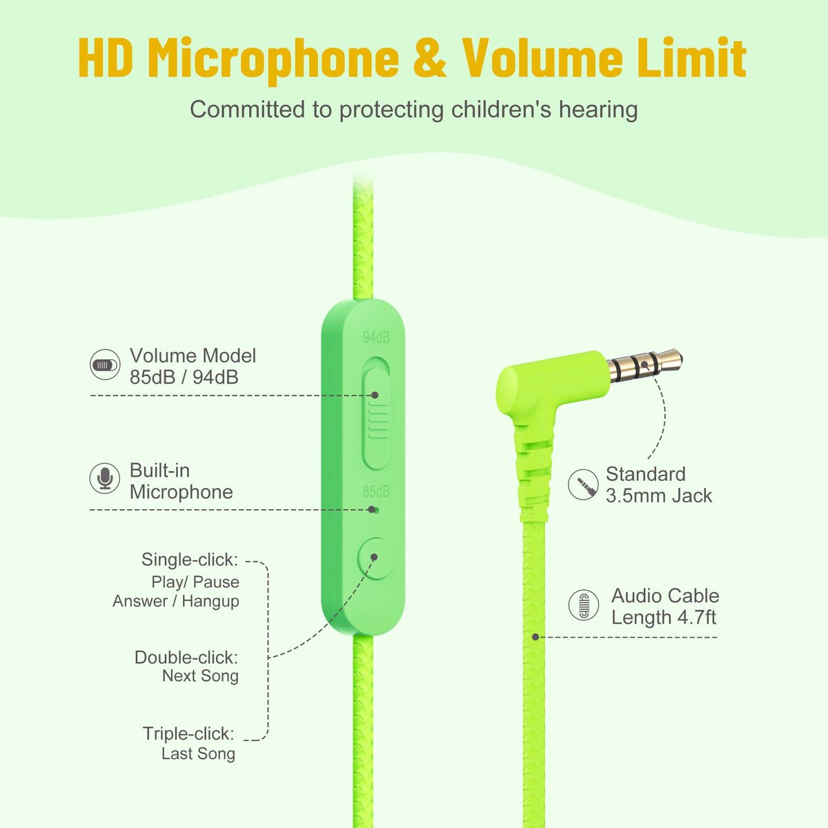 rockpapa inline microphone and controls visible for easy call and playback use