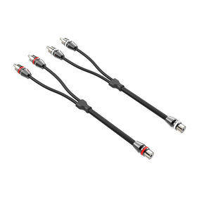 ROCKRIX 1ft RCA Y splitter with female-to-two-male connectors for flexible audio setup.
