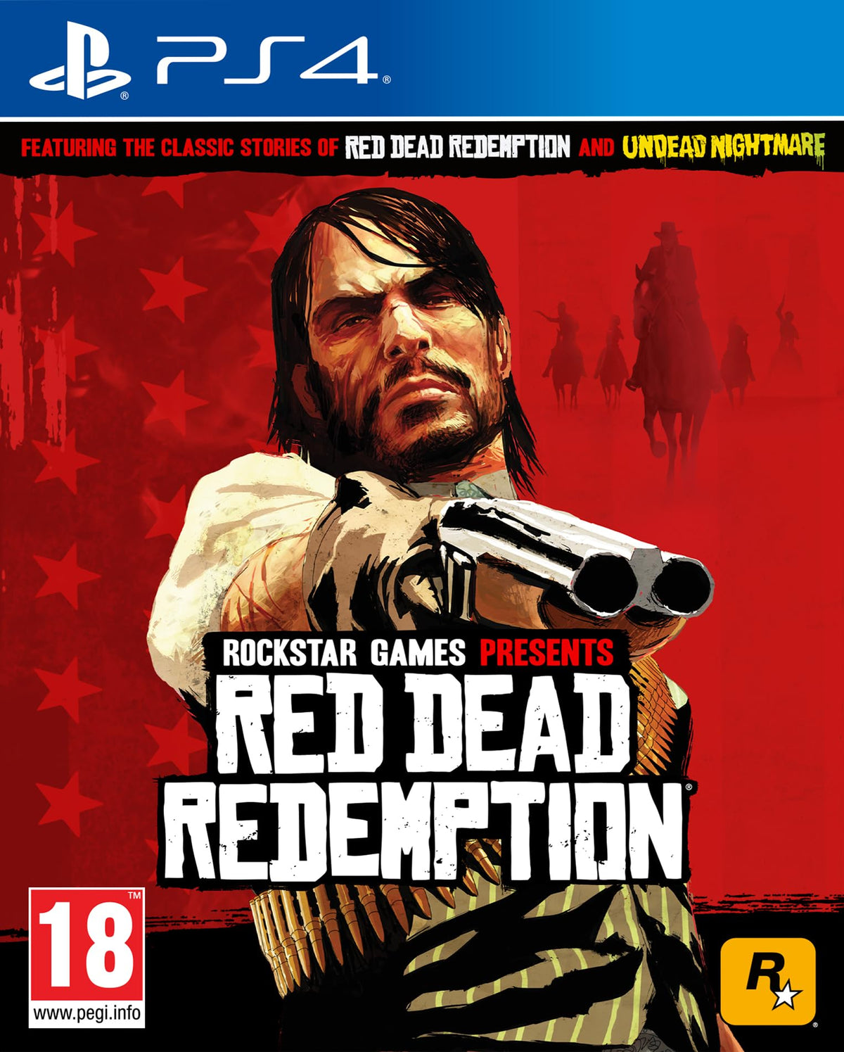 Rockstar Games Red Dead Redemption Undead Nightmare PS4 cover art showcases a Western horror vibe