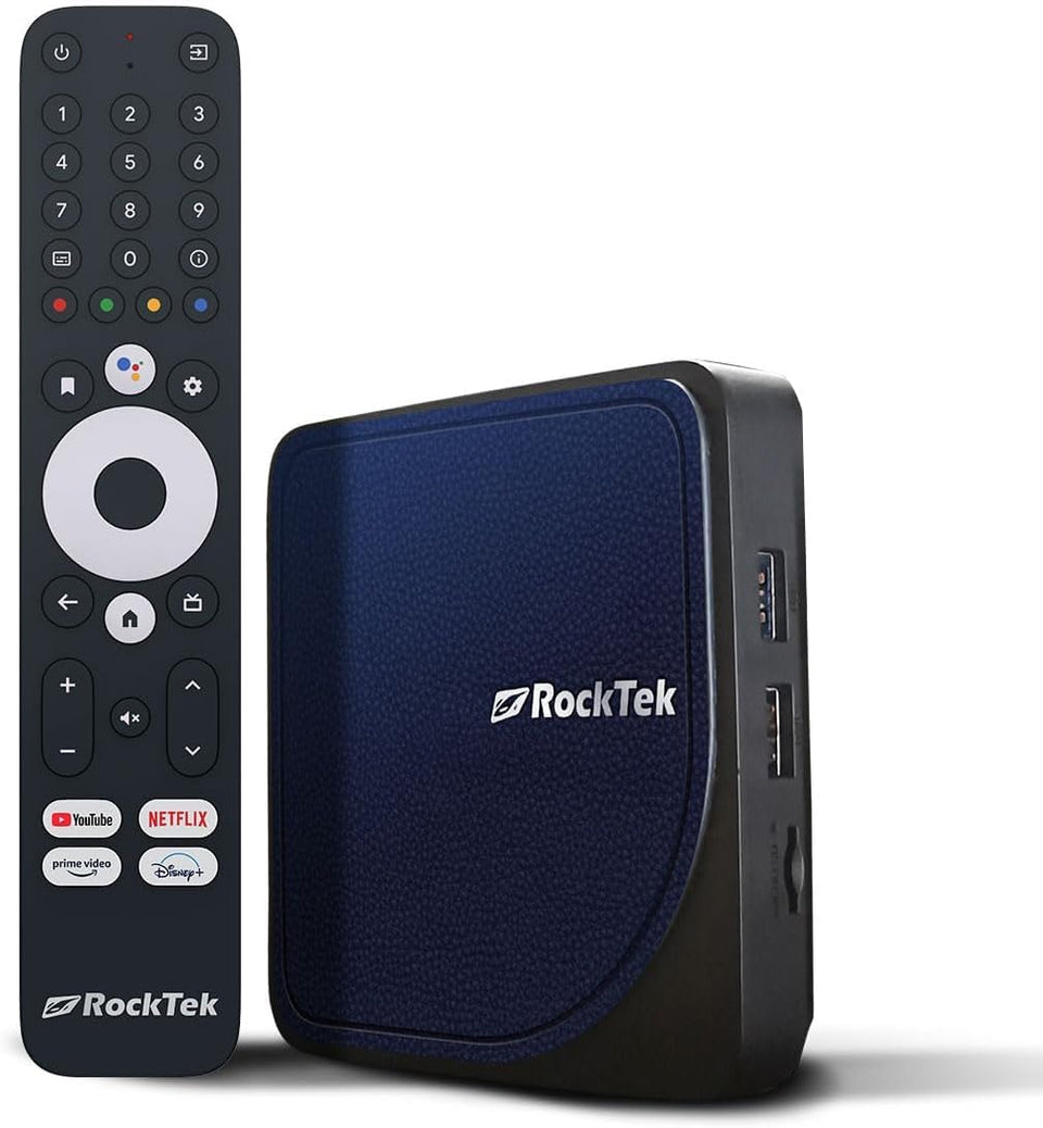 RockTek G2 front view shows a compact streaming box for 4K viewing.