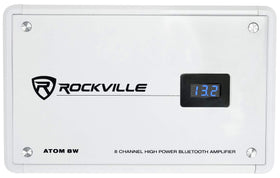 Rockville Atom 8W back panel with inputs for flexible 4/8 channel setups on boats