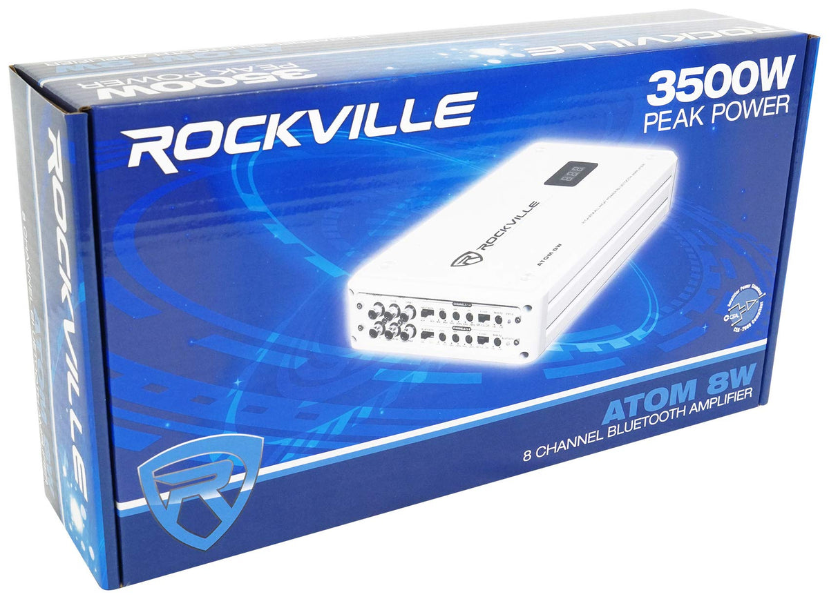 Rockville Atom 8W Bluetooth LED indicator showing wireless streaming readiness