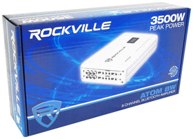 Rockville Atom 8W Bluetooth LED indicator showing wireless streaming readiness