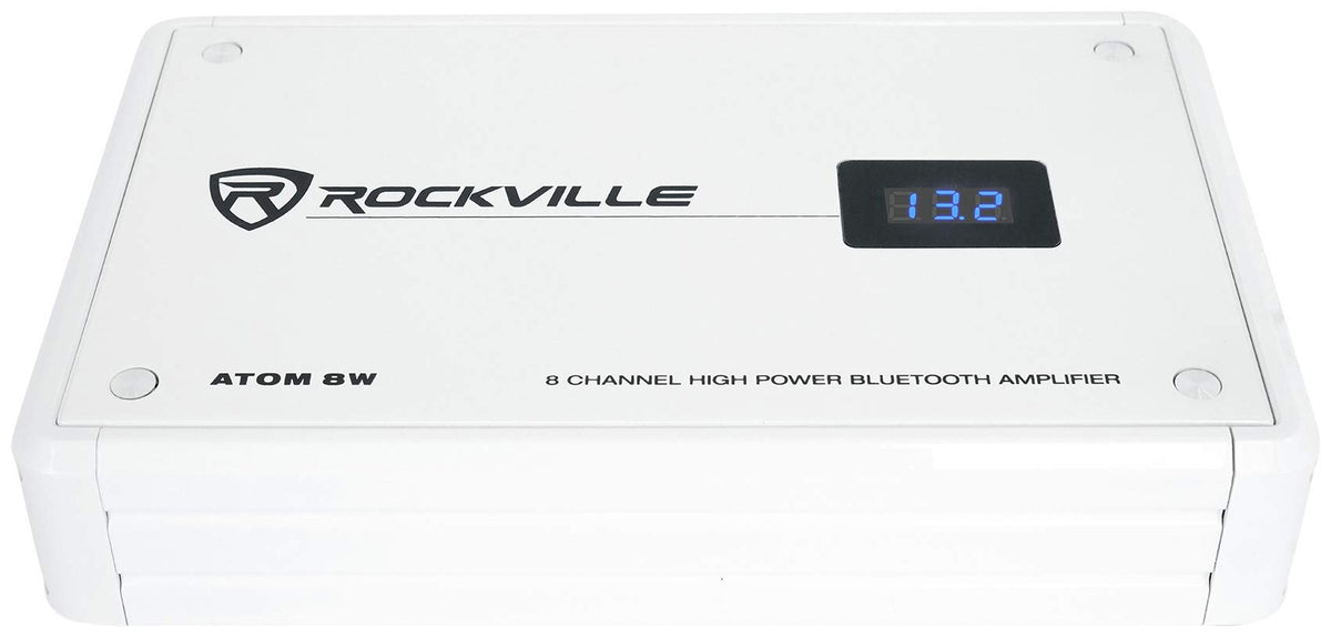 Rockville Atom 8W mounted under dash for space‑saving boat installation