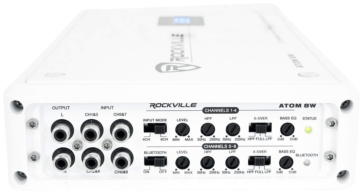 Rockville Atom 8W stainless hardware close-up for durable marine use