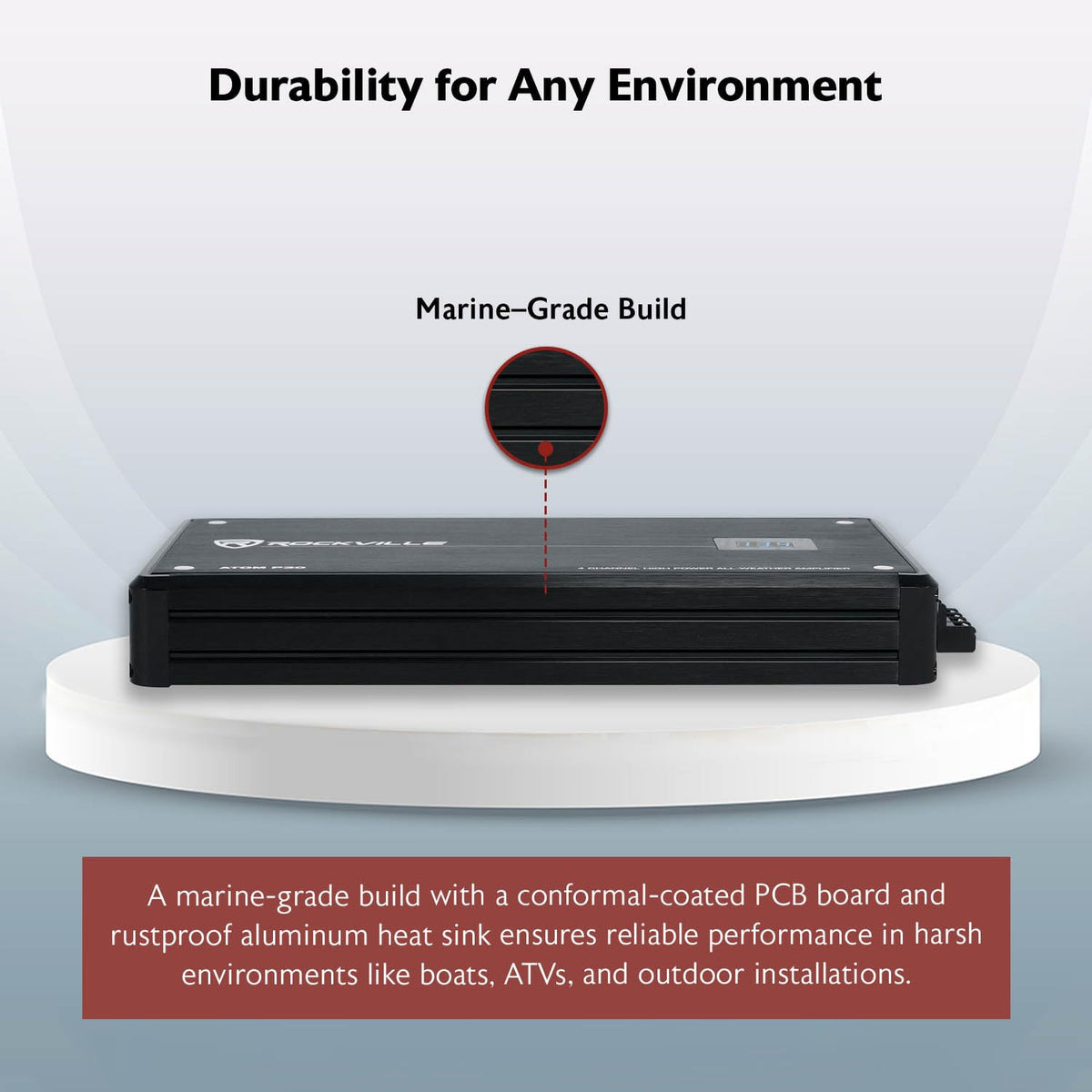 Rockville Atom P30 bridge-configuration for subwoofer or multi‑speaker setups.
