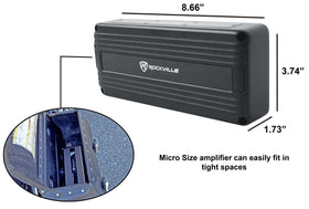 Rockville ATV300 IP65 waterproof housing keeps electronics protected in mud and rain.