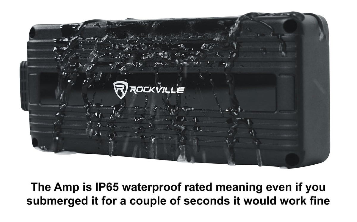 Rockville ATV300 waterproof RCA input ensures reliable signal in wet environments.